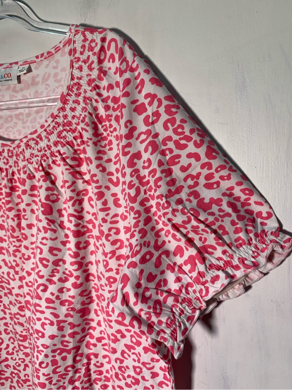 D & Co plus Women's Short Sleeve Scoop Neck Tee Green Animal Print size 1X 3 pcs - Picture 14 of 14